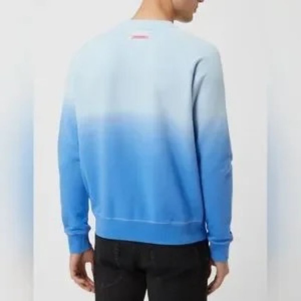 Men's Scotch & Soda Aloha O'Clock Crew Neck Sweatshirt Gradient Blue Size M - Picture 13 of 14